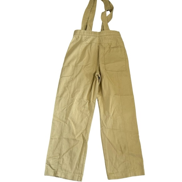 Zara Lyocell & Cotton Women's High Waisted Pants with Suspenders in Tan Size S - Picture 5 of 8